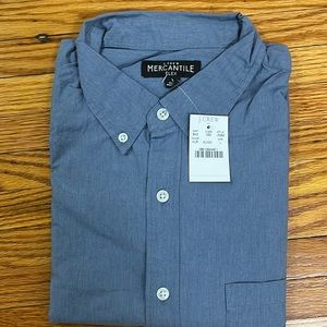 NWT JCrew Mercantile/Factory Light Blue Heather casual secret Wash shirt